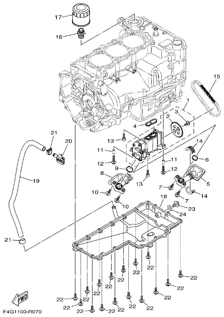 Yamaha EX1050B-S(F3Y36GAB6GA2 OIL PUMP parts diagram